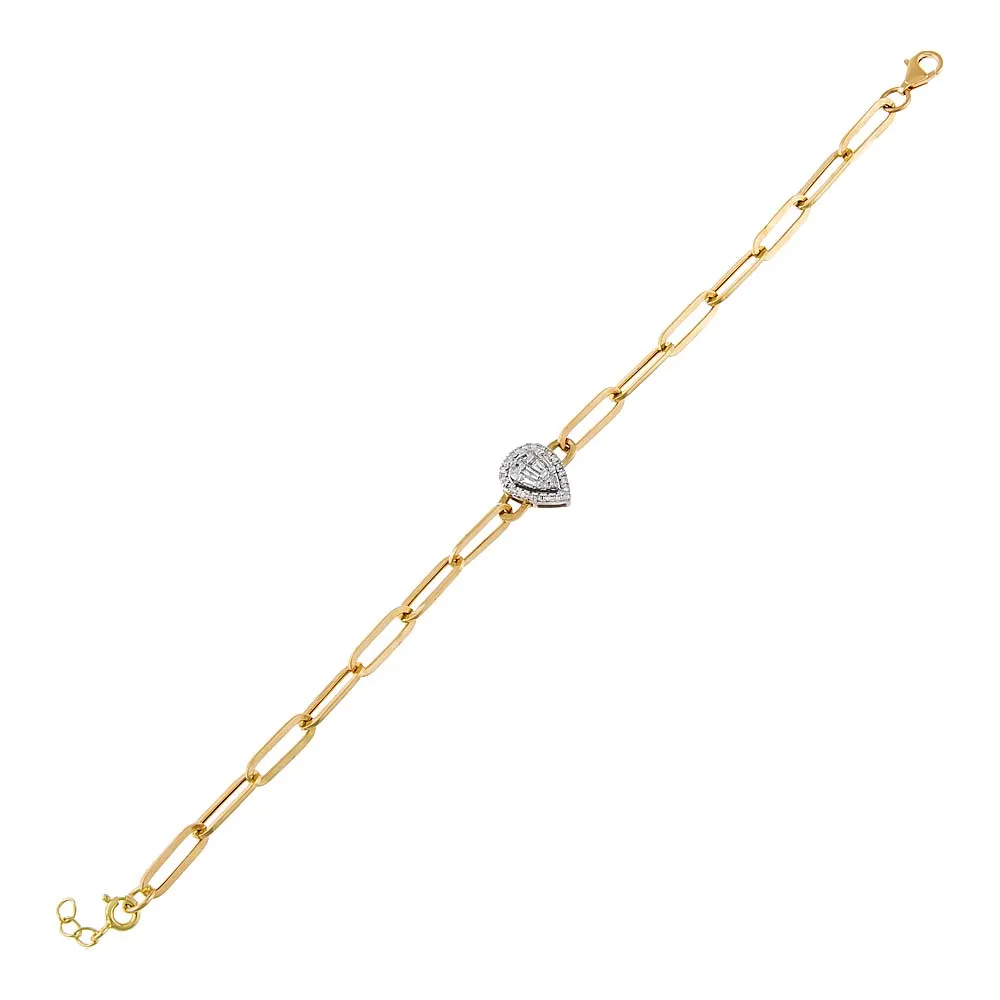 Diamond Illusion Paperclip Bracelet 14K sold by Adina Eden's