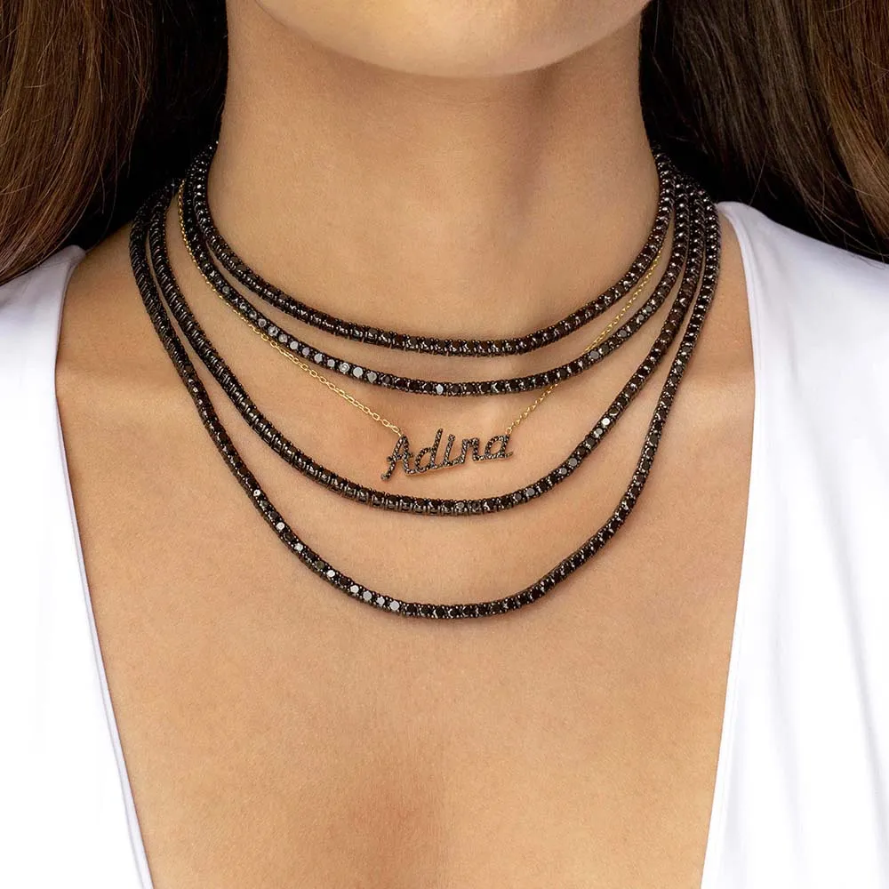 Onyx Tennis Necklace sold by Adina Eden's product image thumbnail 2