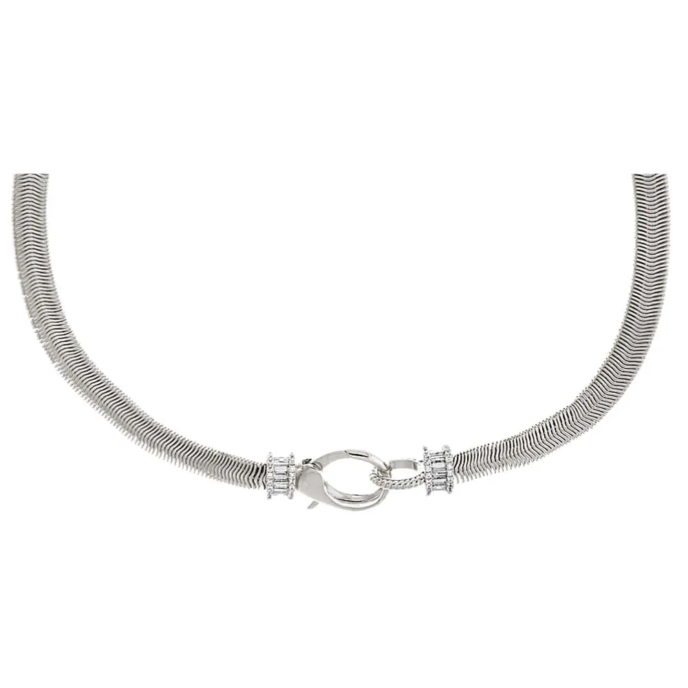 CZ X Baguette Chunky Snake Clasp Choker sold by Adina Eden's product image thumbnail 4