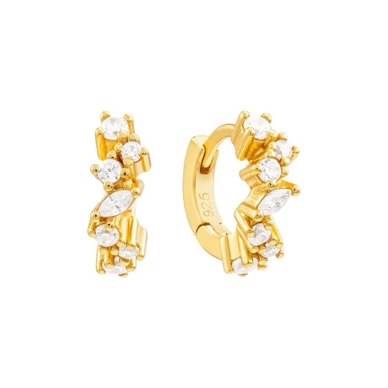 Scattered CZ Huggie Earring sold by Adina Eden's