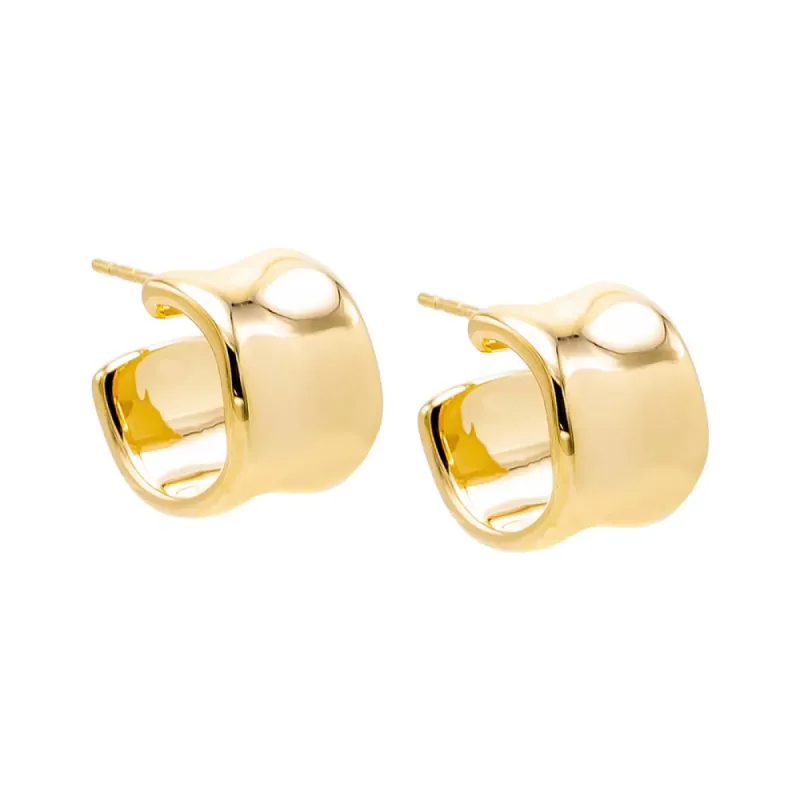 Solid Wide Wave Open Hoop Earring 14K sold by Adina Eden's