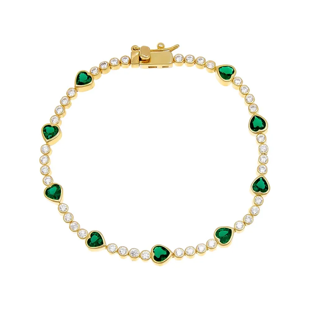 Multi CZ Heart Tennis Bracelet sold by Adina Eden's