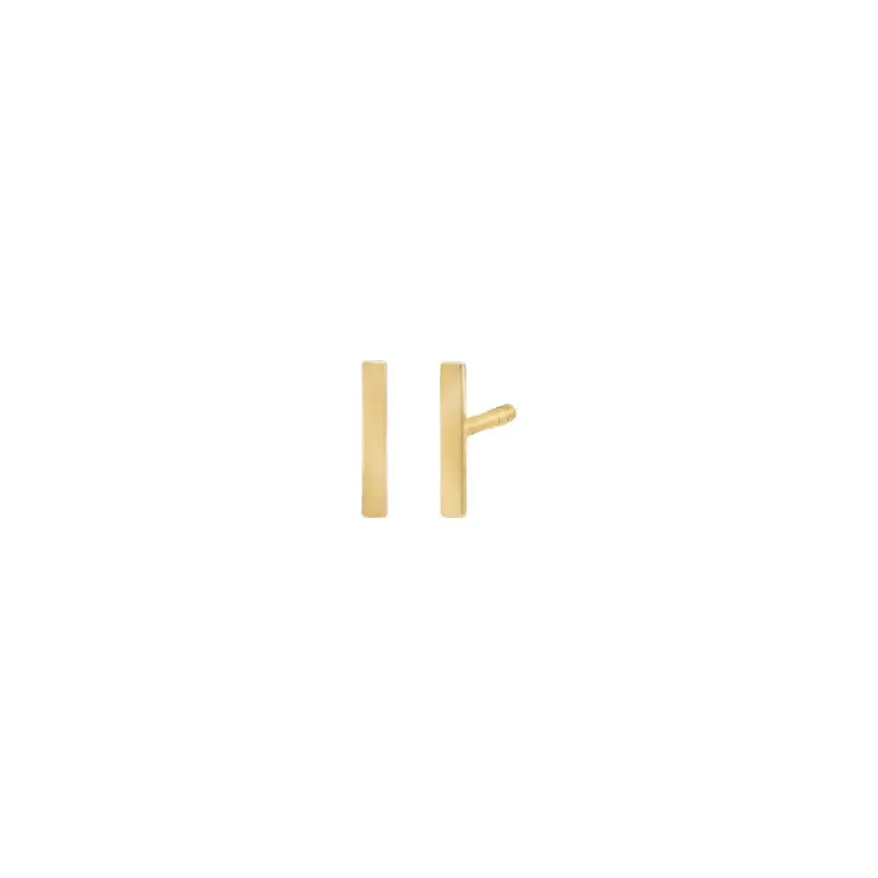 Thin Solid Bar Stud Earring 14K sold by Adina Eden's
