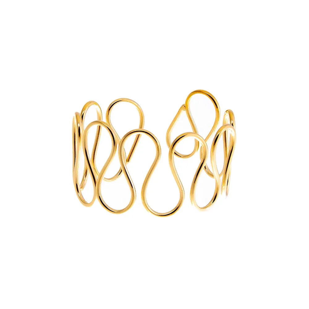 Solid Looped Open Cuff Bangle Bracelet sold by Adina Eden's