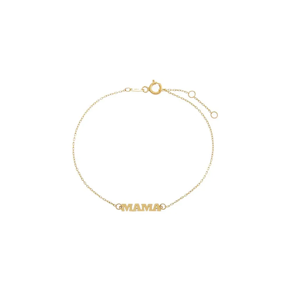 Solid Mama Nameplate Bracelet 14K sold by Adina Eden's