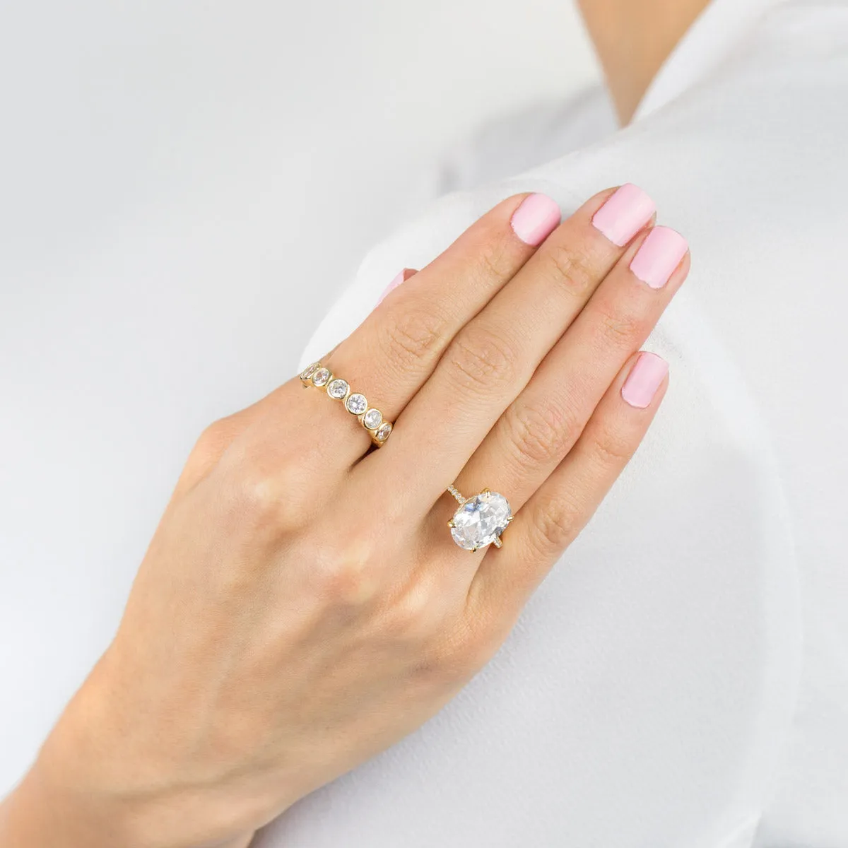 CZ Bezel Travel Ring sold by Adina Eden's product image thumbnail 2