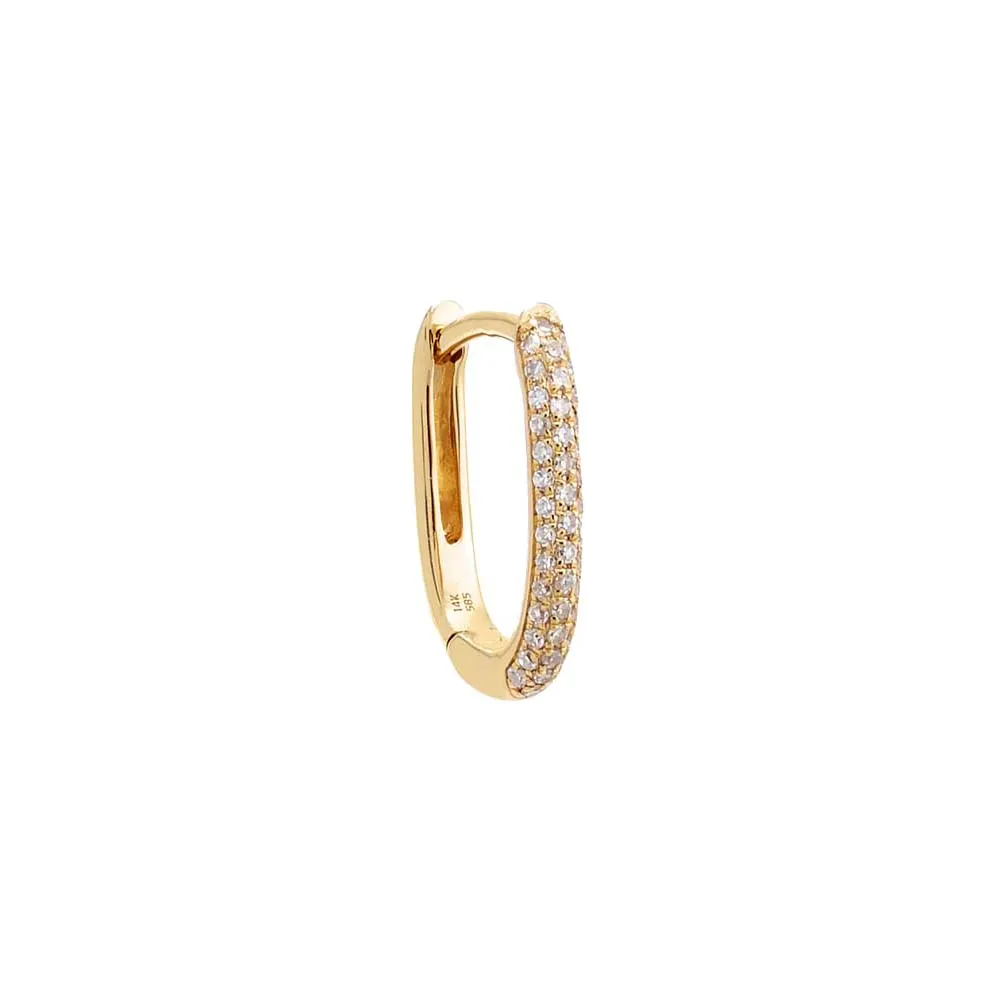 Diamond Pavé Oval Huggie Earring 14K sold by Adina Eden's product image thumbnail 4