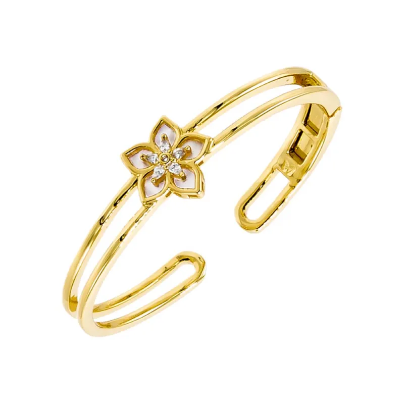 Fancy Colored Stone Flower Bangle made by Adina Eden's