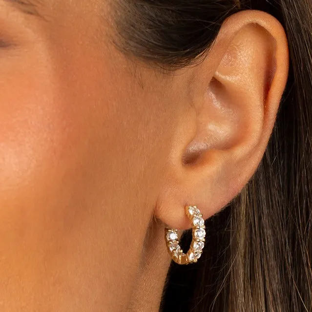 Mini CZ Tennis Huggie Earring sold by Adina Eden's product image thumbnail 2