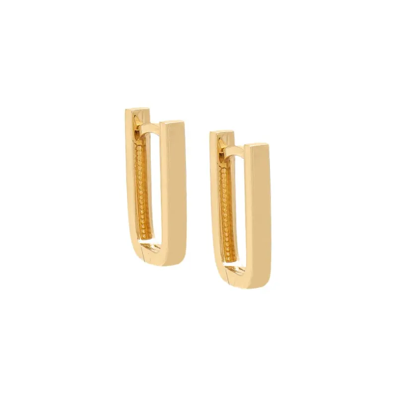 Thin Paperclip Hoop Earring 14K sold by Adina Eden's
