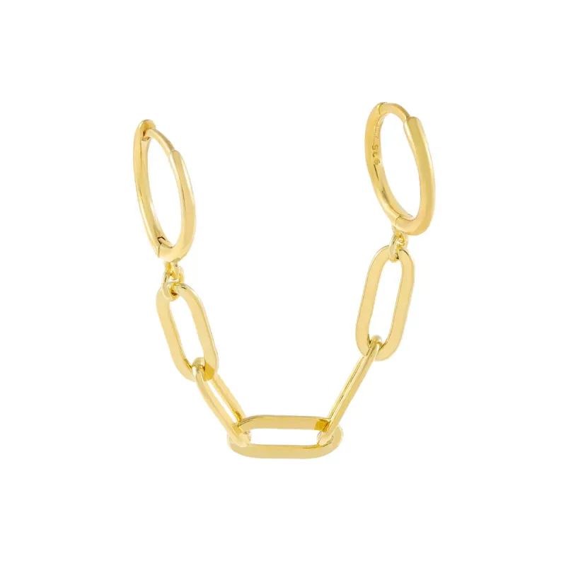 Oval Link Chain Huggie Earring sold by Adina Eden's