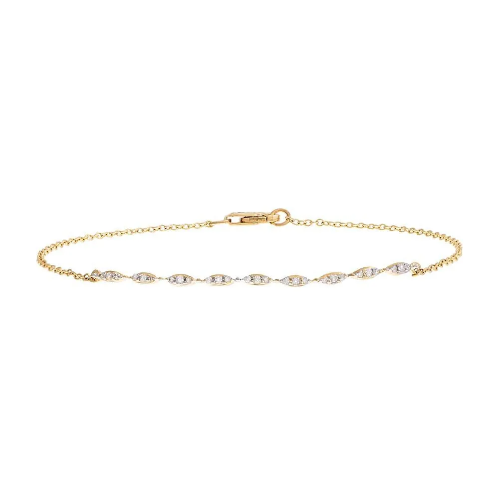 Diamond Twist Bar Bracelet 14K sold by Adina Eden's