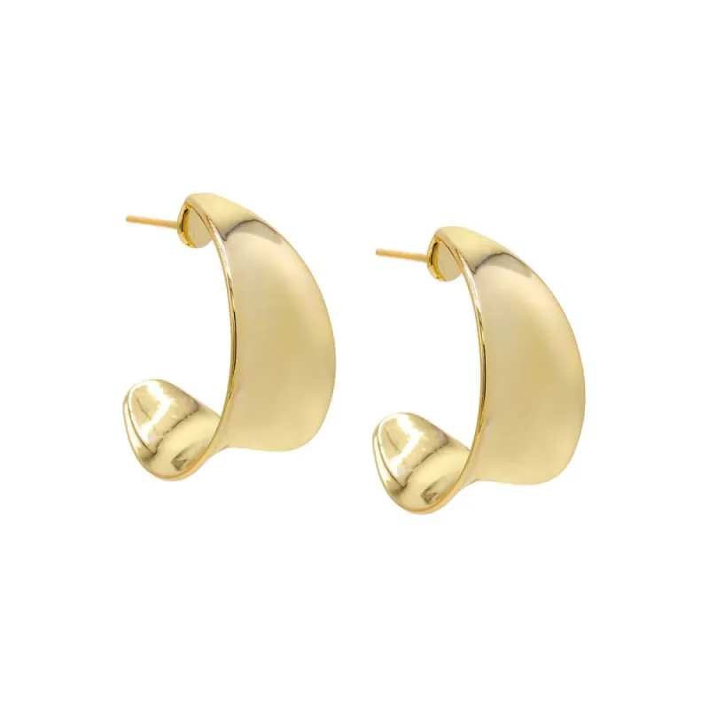Flattened Curved Hoop Earring sold by Adina Eden's