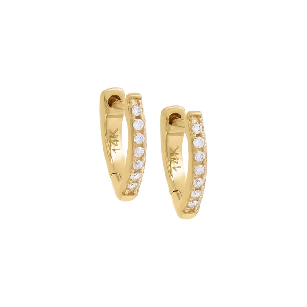 Diamond Pave Claw Huggie Earring 14K sold by Adina Eden's