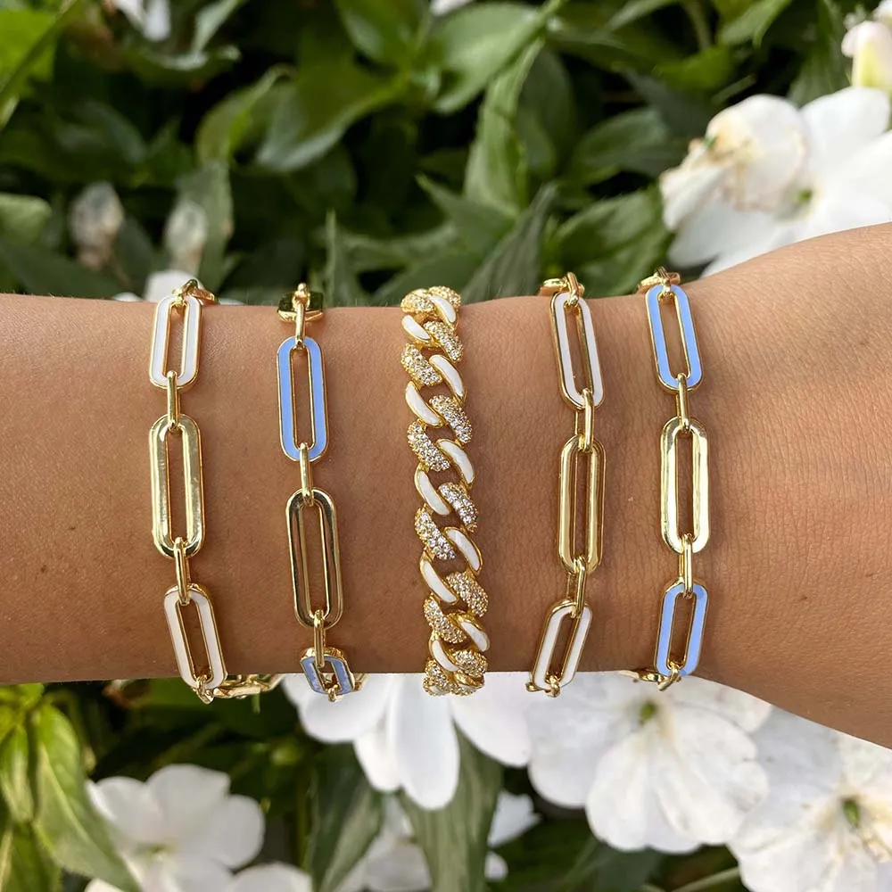 Pastel Enamel Chain Link Bracelet sold by Adina Eden's product image thumbnail 3