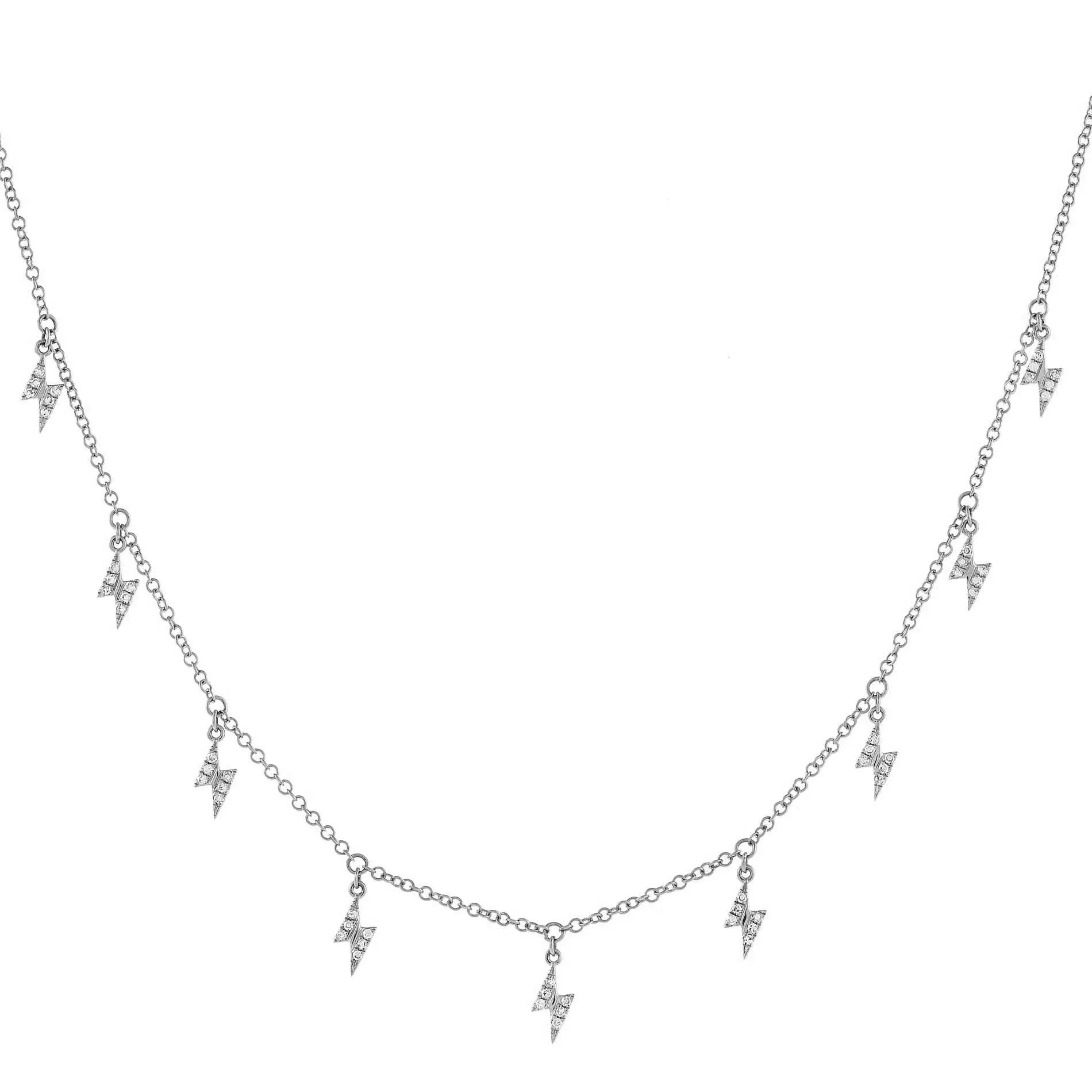 Diamond Multi Lightning Bolt Necklace 14K sold by Adina Eden's product image thumbnail 2