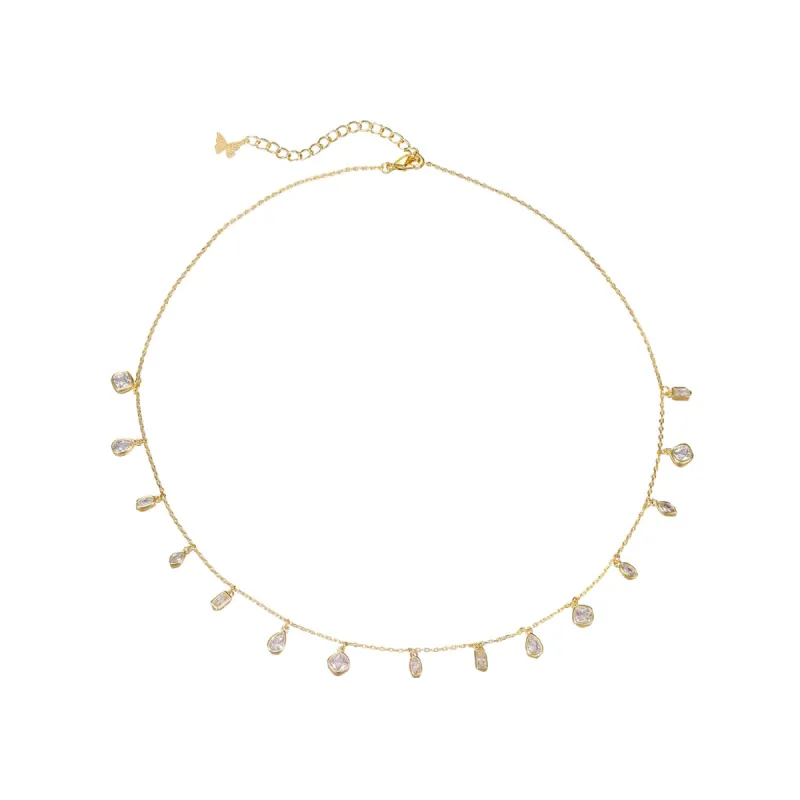 Multi CZ Shape Bezel Shaker Necklace sold by Adina Eden's