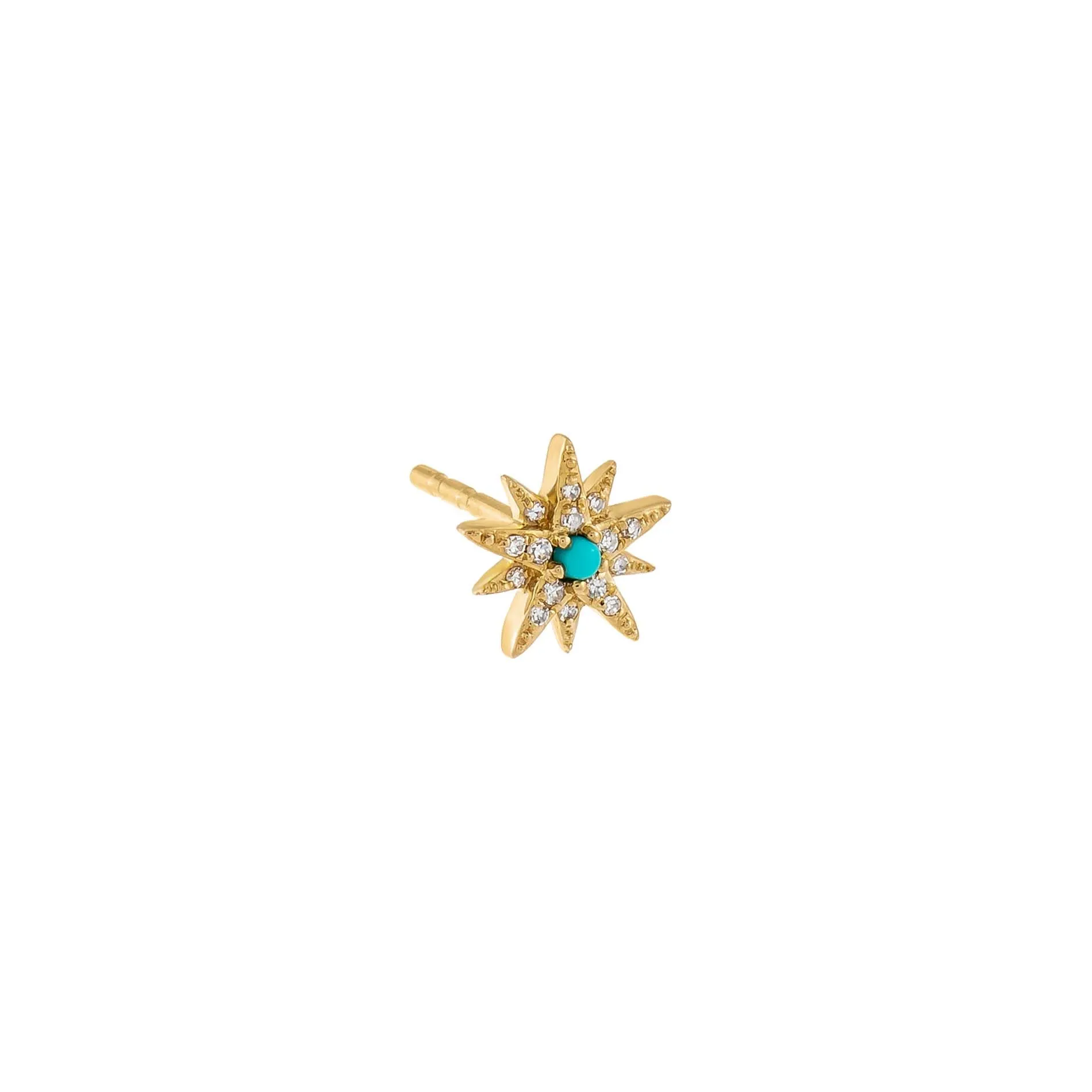 Turquoise Starburst Stud Earring 14K sold by Adina Eden's