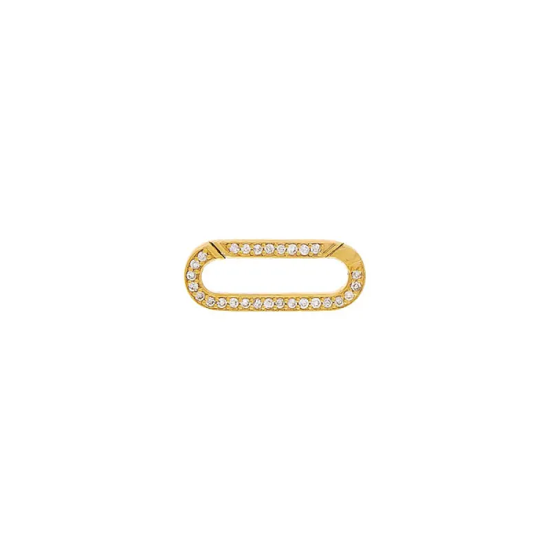 Mini Diamond Pave Paperclip Charm Connector Clasp 14K sold by Adina Eden's