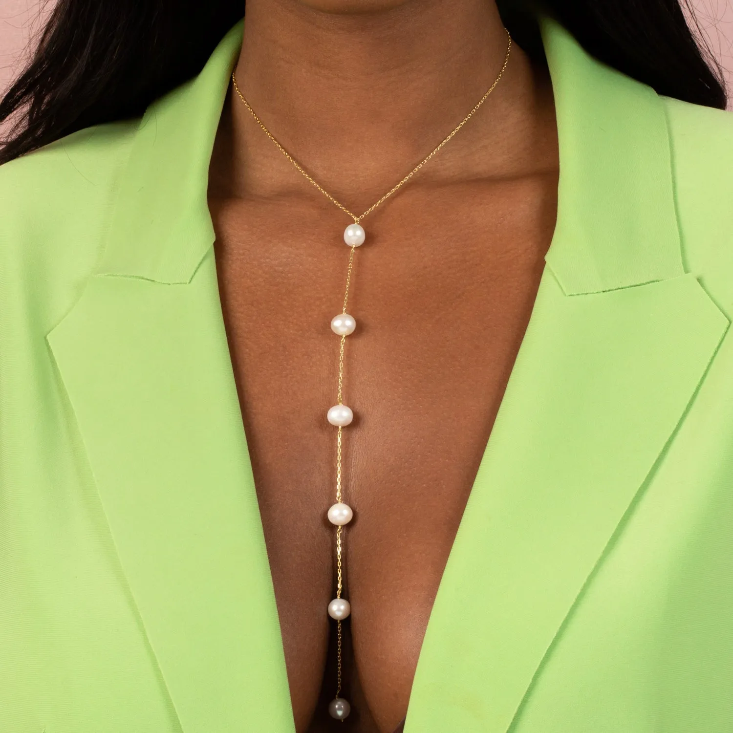 Multi Pearl Lariat sold by Adina Eden's product image thumbnail 2