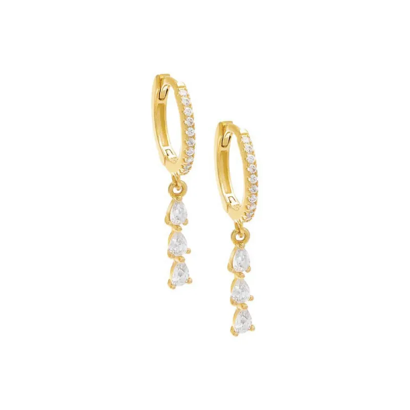 Pavé Teardrop Huggie Earring sold by Adina Eden's