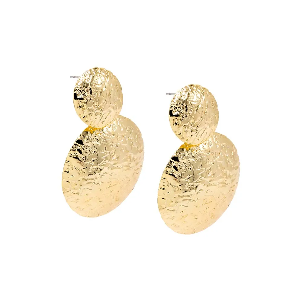Textured Rounded Double Dome Drop Stud Earring sold by Adina Eden's
