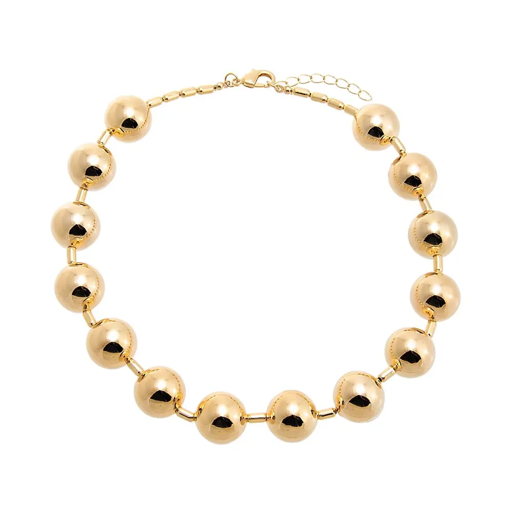 Gold Filled Solid Large Beaded Ball Necklace sold by Adina Eden's
