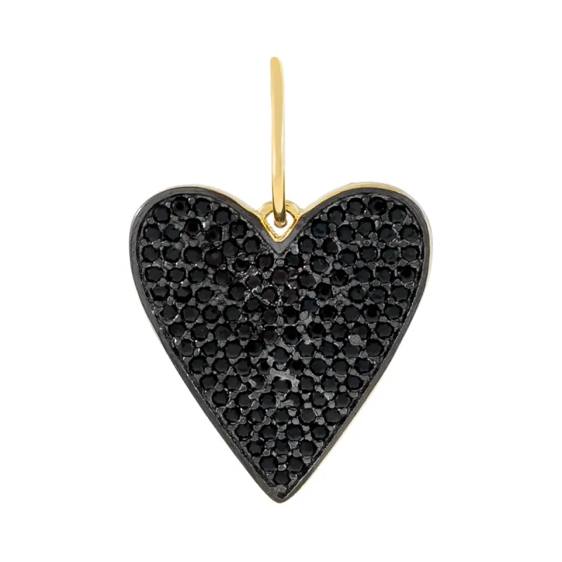Pavé Onyx Heart Charm sold by Adina Eden's