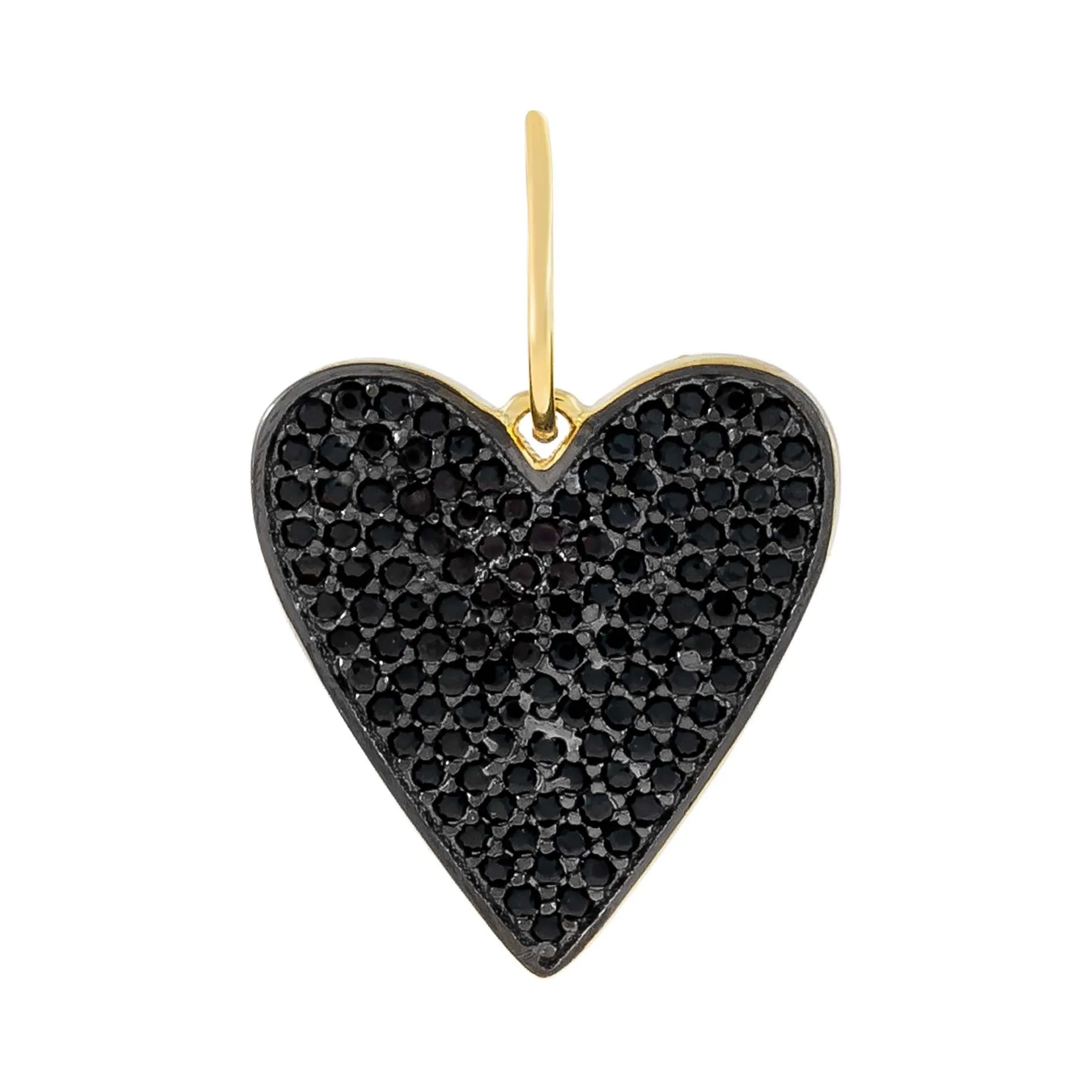 Pavé Onyx Heart Charm sold by Adina Eden's