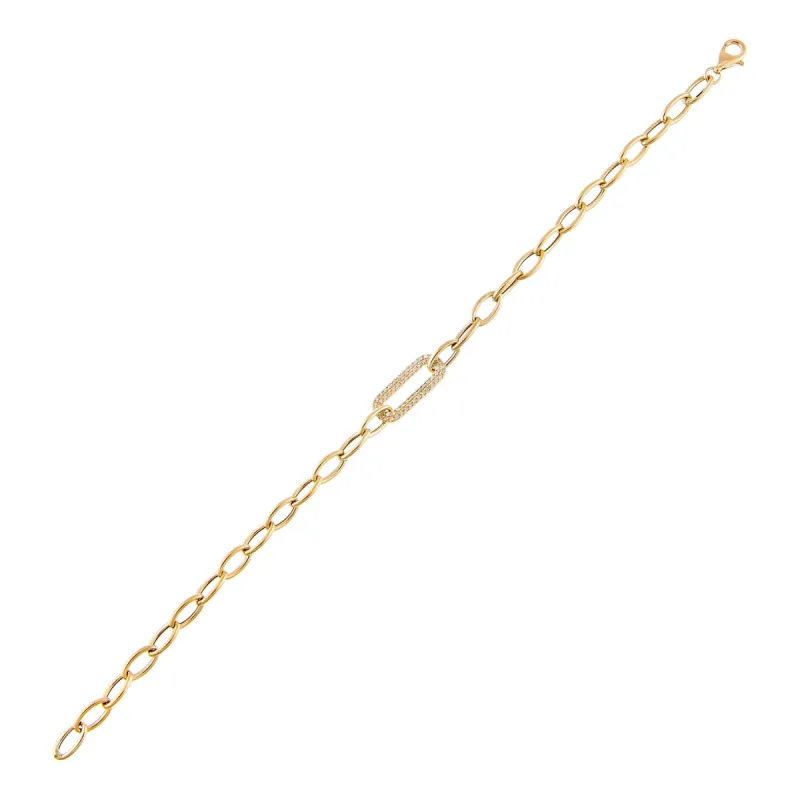 Diamond Oval Link Bracelet 14K sold by Adina Eden's