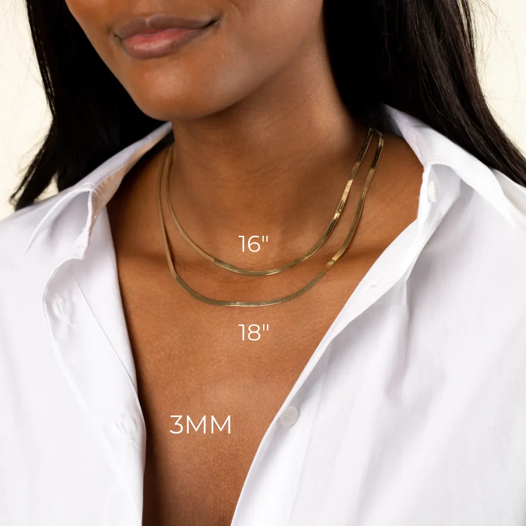 Herringbone Chain Necklace 14K sold by Adina Eden's product image thumbnail 5