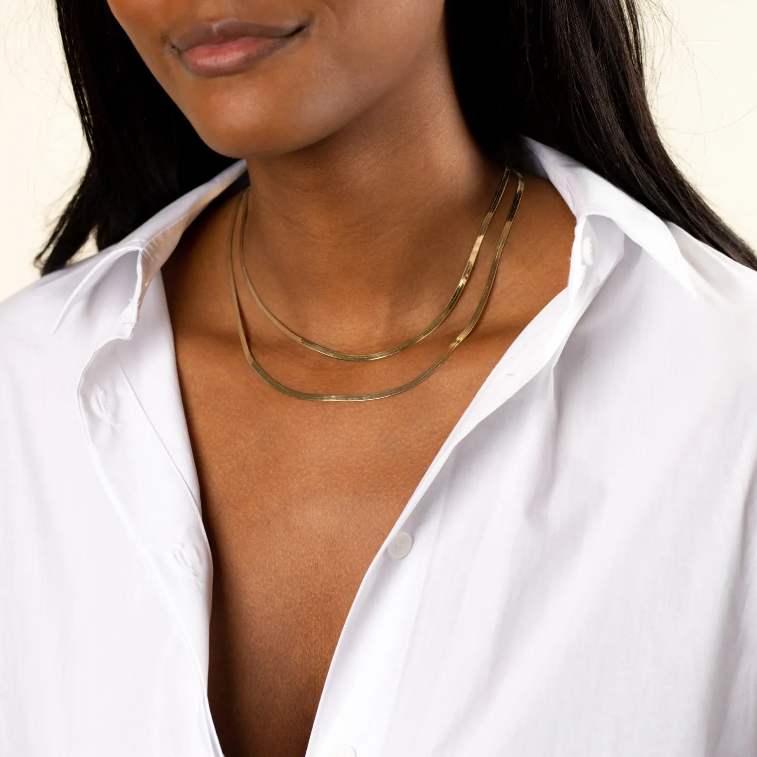 Herringbone Chain Necklace 14K sold by Adina Eden's product image thumbnail 2