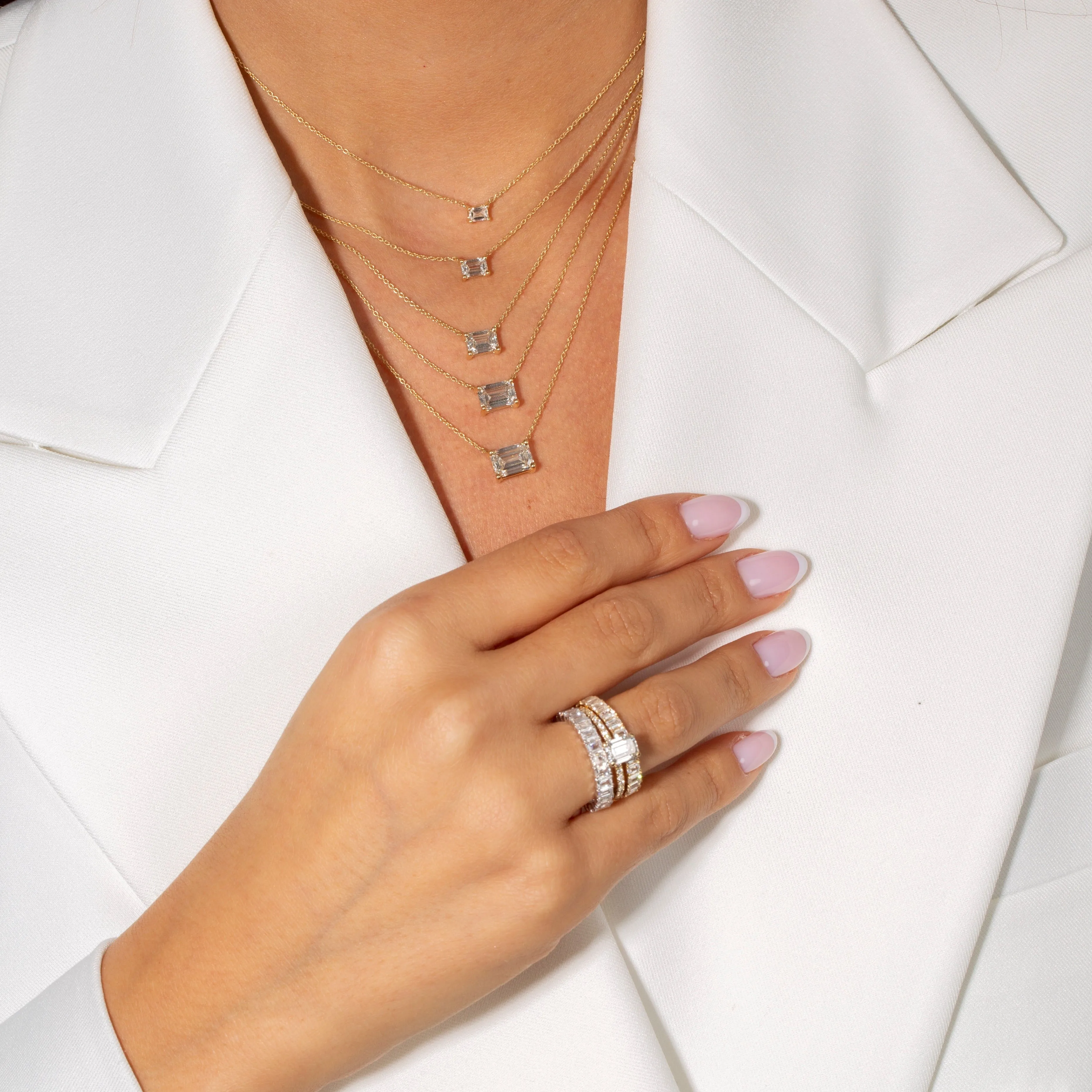 Lab Grown Diamond Emerald Eternity Band 14K sold by Adina Eden's product image thumbnail 4