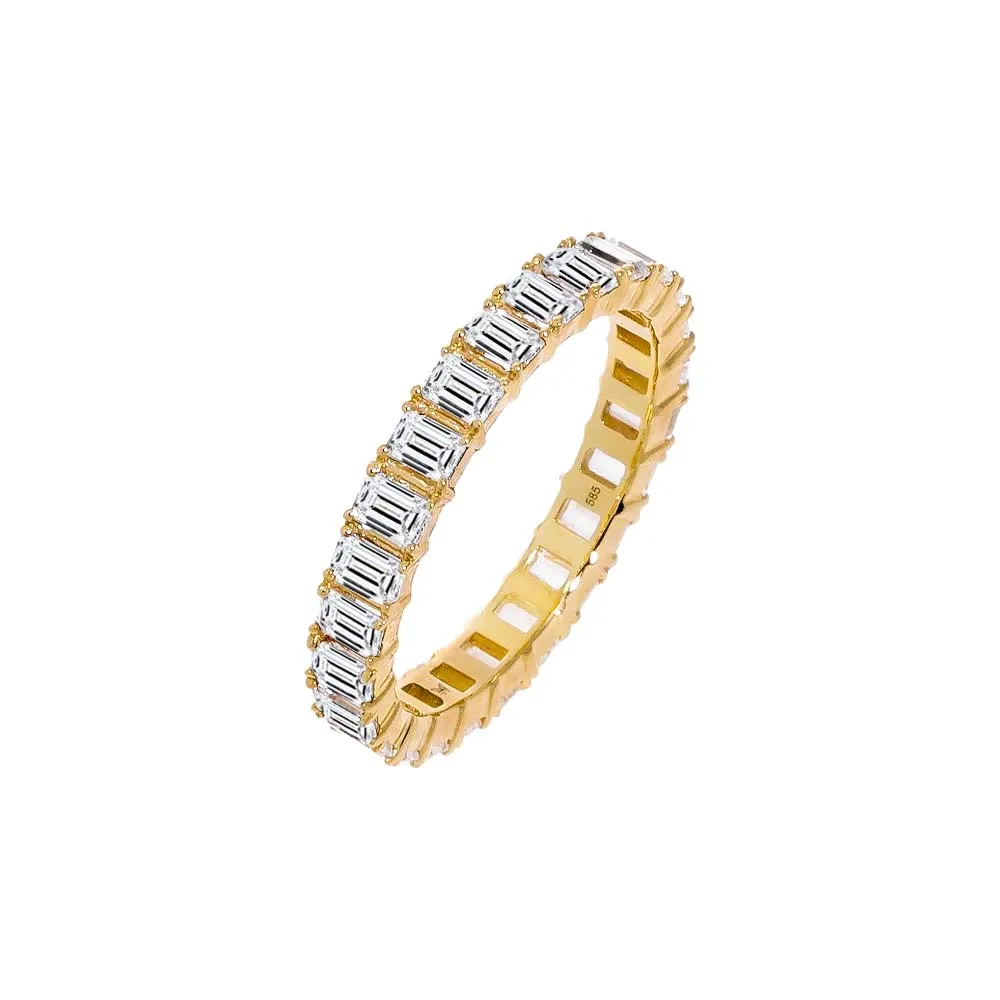 Lab Grown Diamond Emerald Eternity Band 14K sold by Adina Eden's