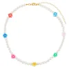Neon Color Flower Pearl Necklace sold by Adina Eden's