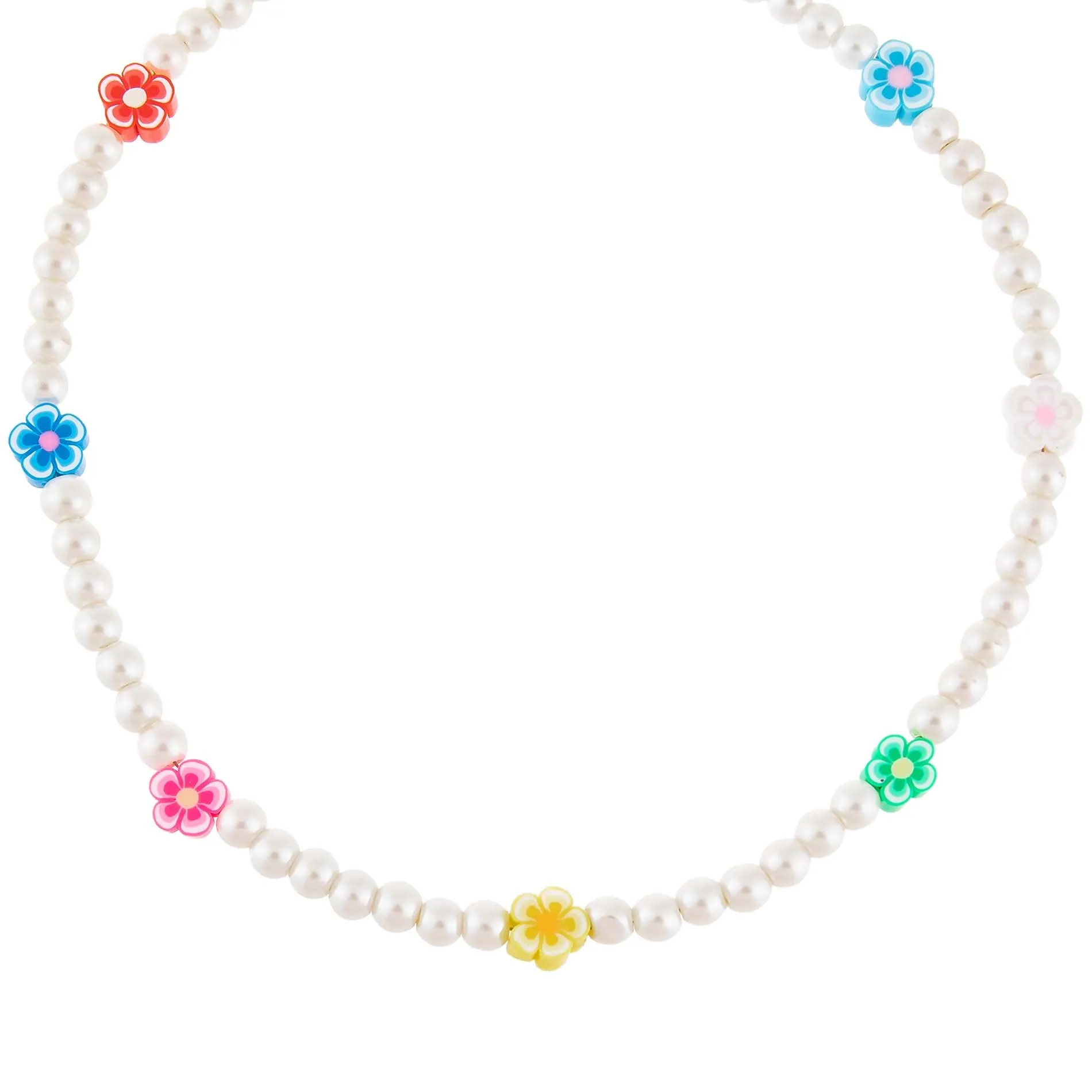 Neon Color Flower Pearl Necklace sold by Adina Eden's