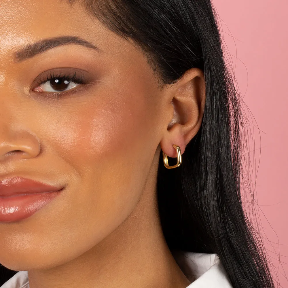 Solid Square Huggie Earring sold by Adina Eden's product image thumbnail 2