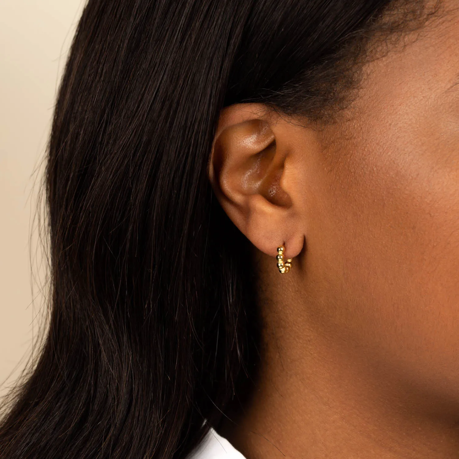 Beaded Huggie Earring sold by Adina Eden's product image thumbnail 2