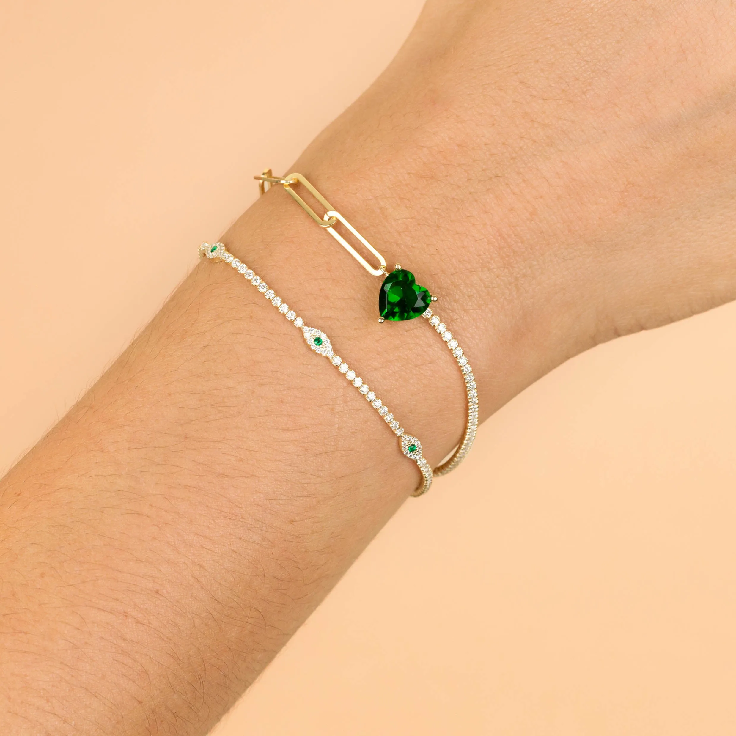 Colored Evil Eye Tennis Bracelet sold by Adina Eden's product image thumbnail 2