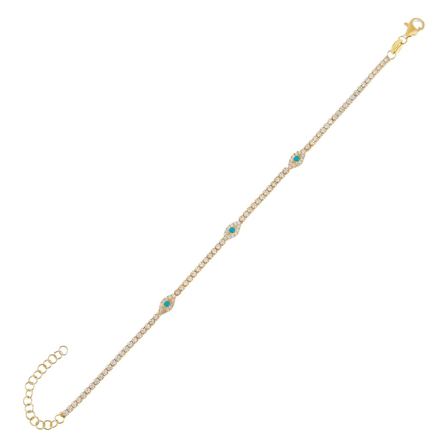 Colored Evil Eye Tennis Bracelet sold by Adina Eden's product image thumbnail 4
