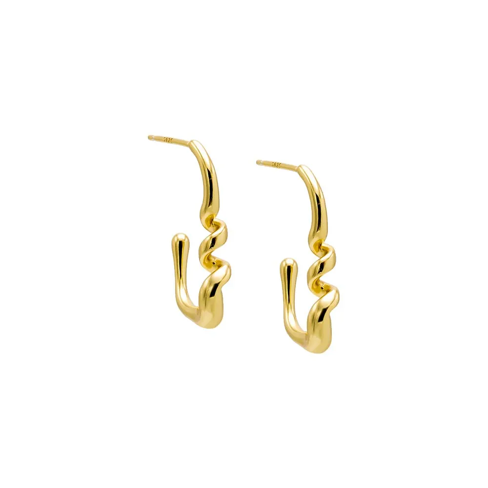 Solid Squiggly Looped Open Hoop Earring sold by Adina Eden's