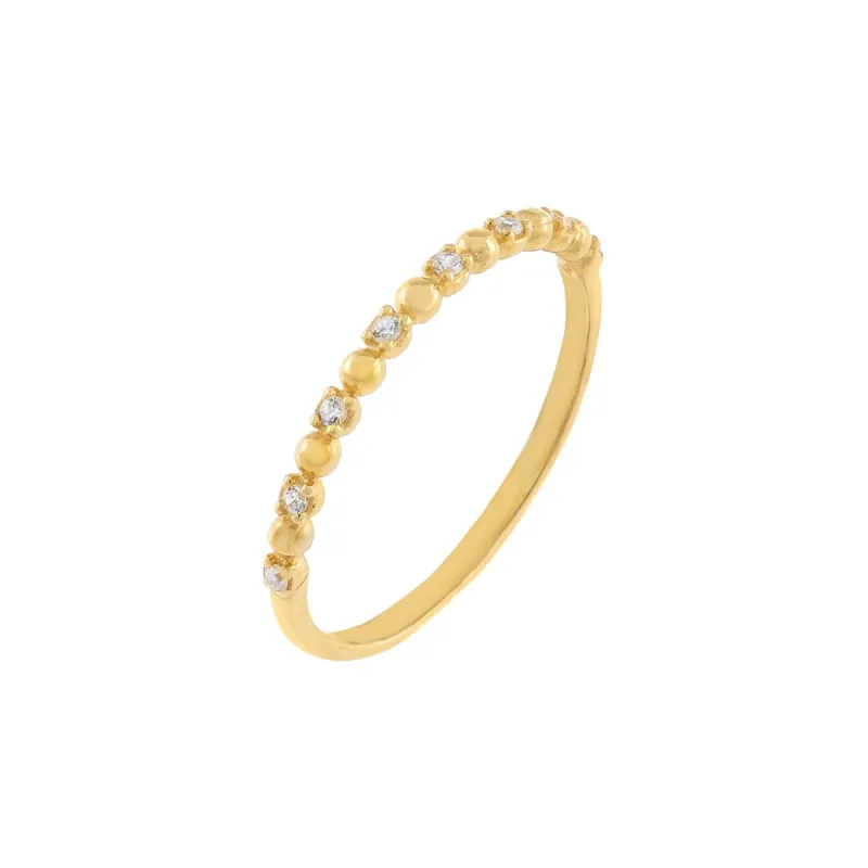CZ X Beaded Ring sold by Adina Eden's