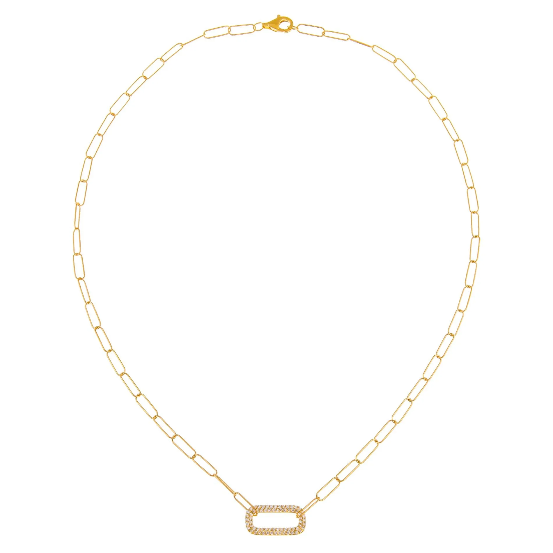 Diamond Open Link Necklace 14K sold by Adina Eden's product image thumbnail 3