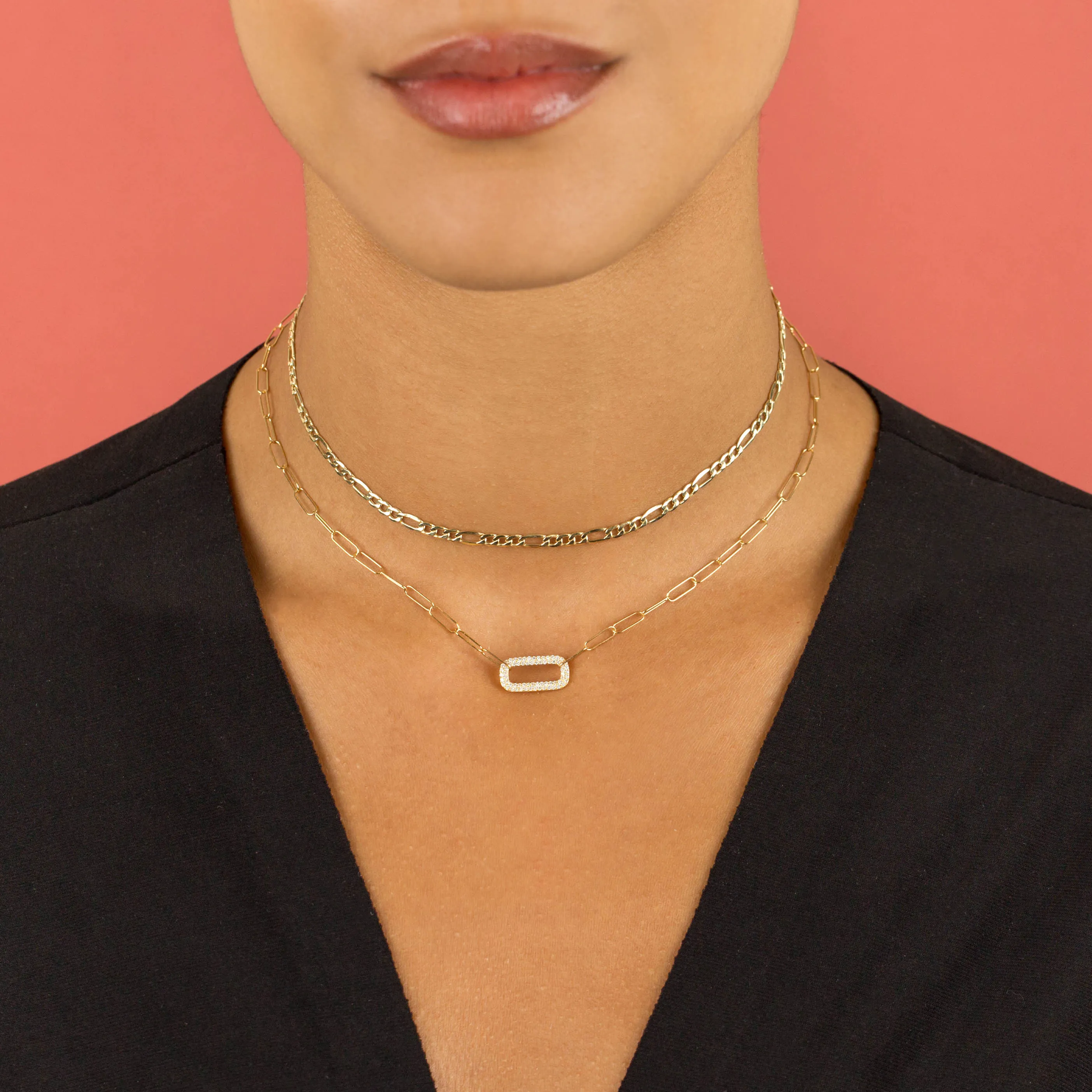 Diamond Open Link Necklace 14K sold by Adina Eden's product image thumbnail 2