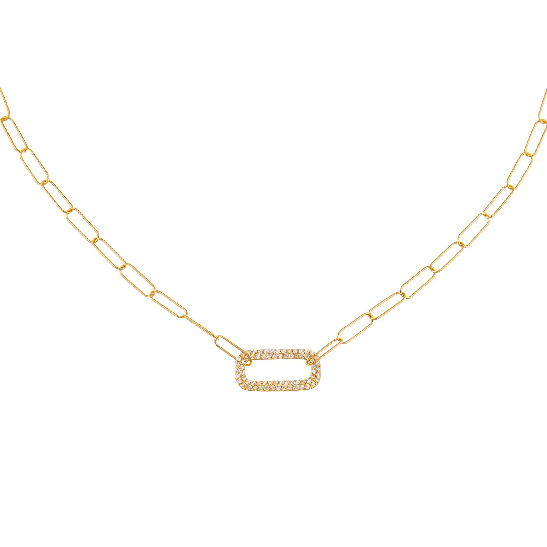 Diamond Open Link Necklace 14K sold by Adina Eden's