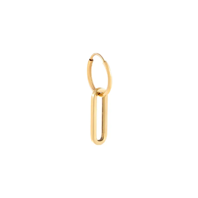 Paperclip Link Huggie Earring 14K sold by Adina Eden's
