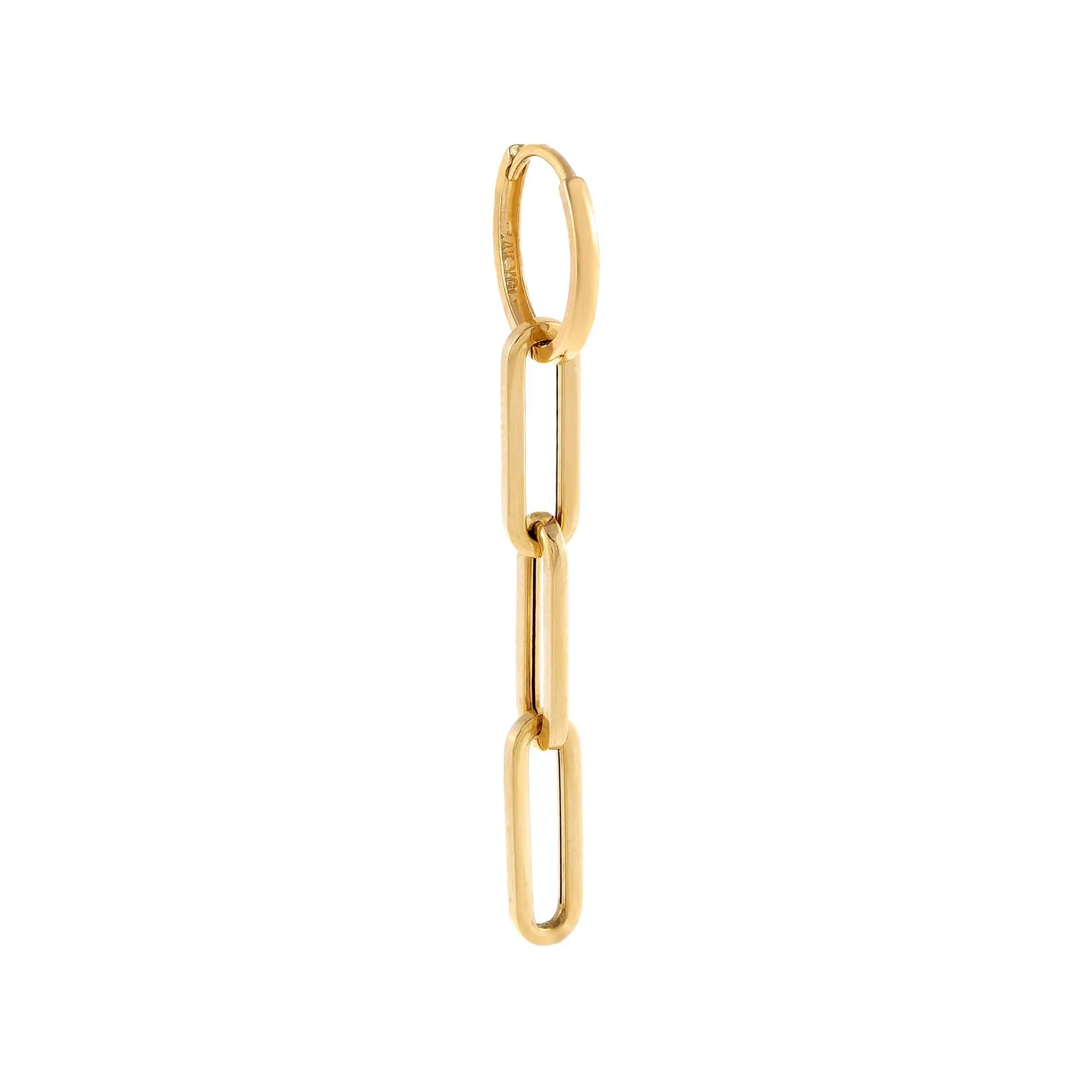 Paperclip Link Huggie Earring 14K sold by Adina Eden's product image thumbnail 4