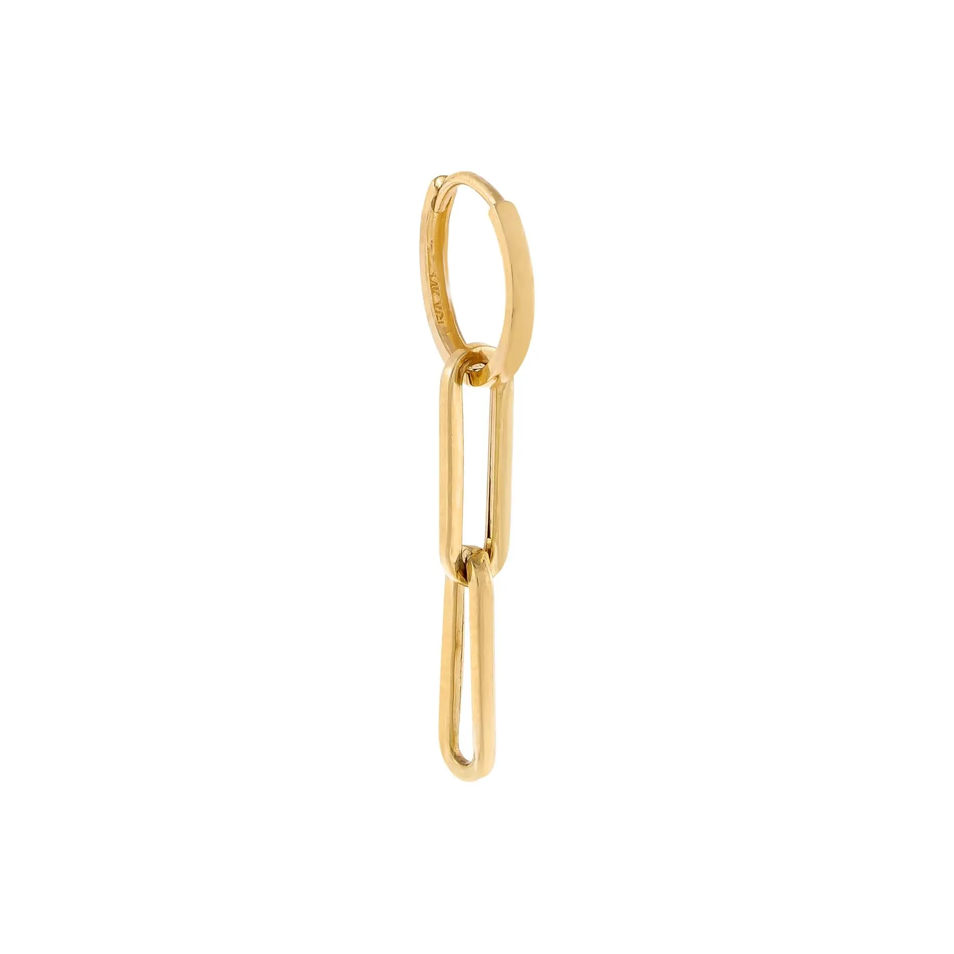 Paperclip Link Huggie Earring 14K sold by Adina Eden's product image thumbnail 3