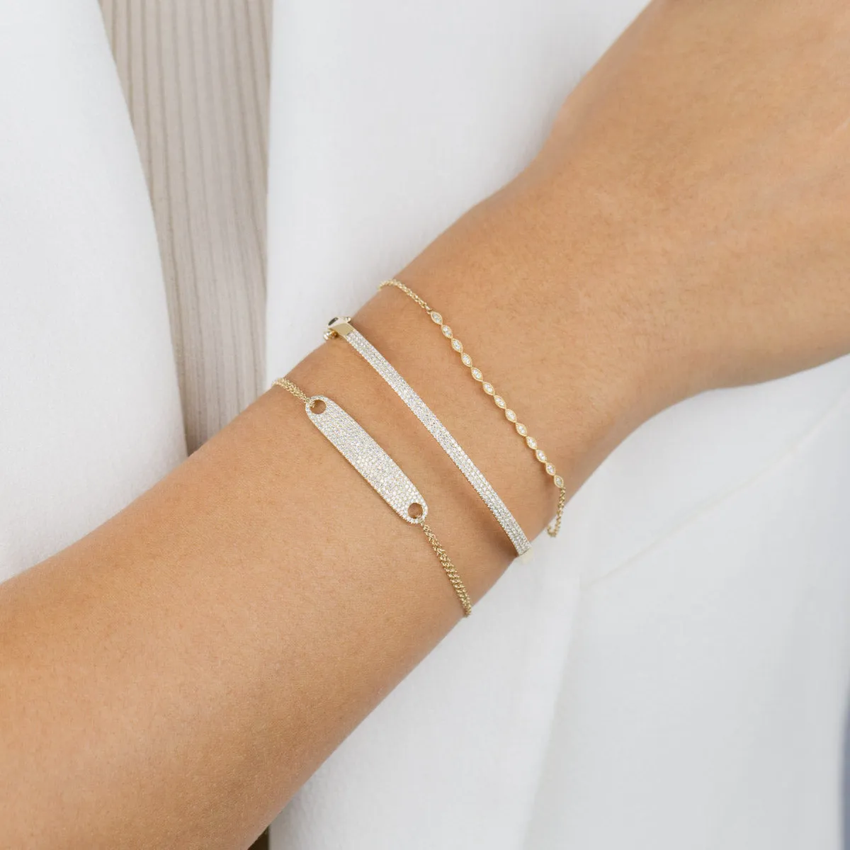 Diamond Asymmetrical Bracelet 14K sold by Adina Eden's product image thumbnail 2