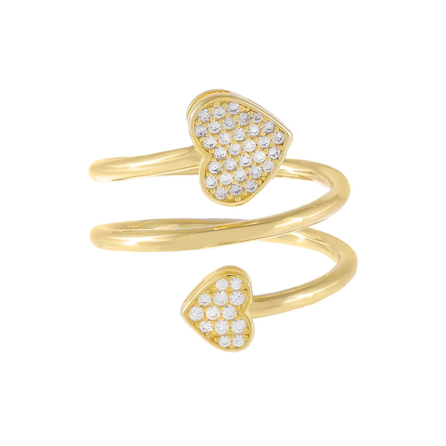 Pavé Heart Wrap Ring sold by Adina Eden's product image thumbnail 4
